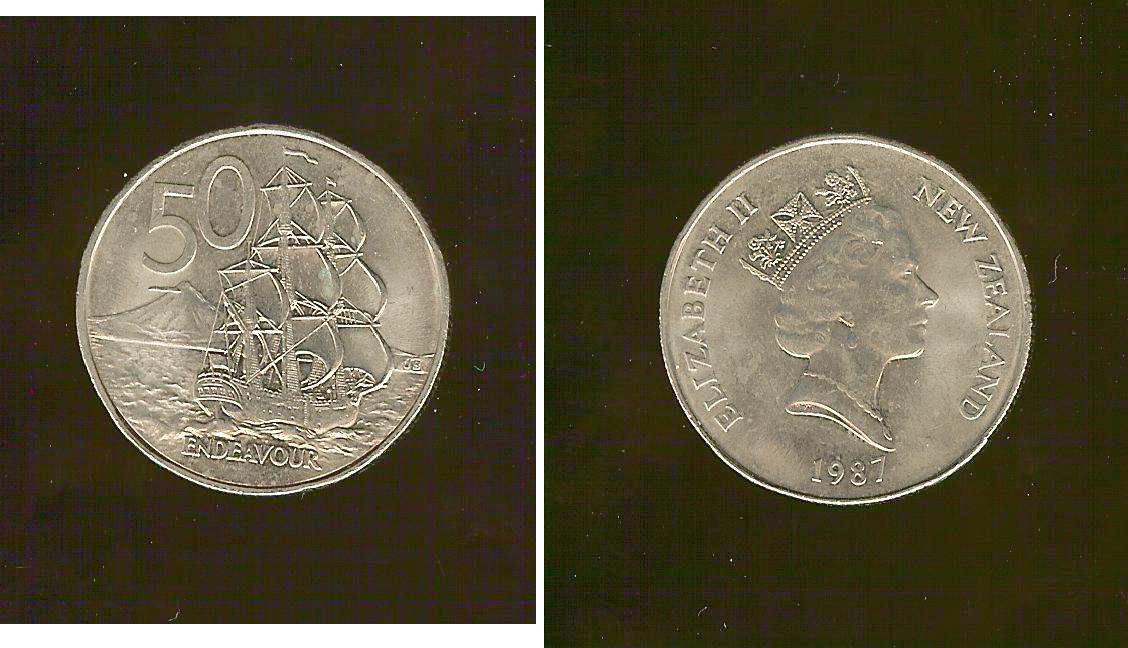 New Zealand 50 cents 1987 BU